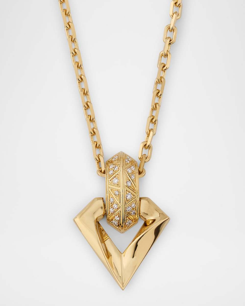 18K Brute Flux Small Diamond Pendant Necklace